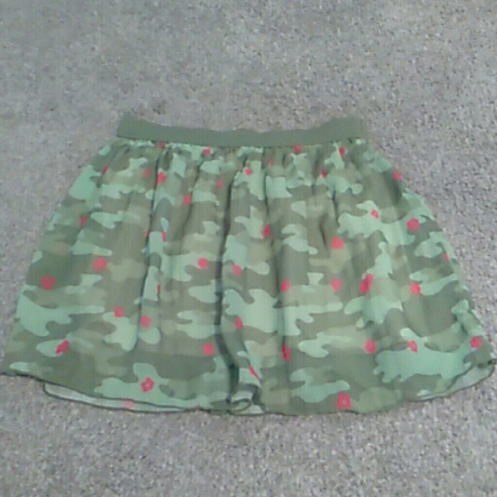 Camouflage and flowers skirt